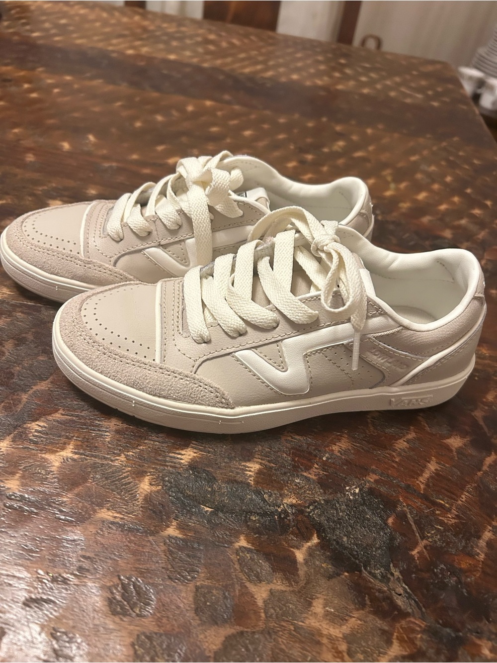 Vans Kids Cream Lace-Up Sneakers